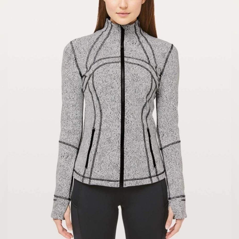 Lululemon Define Jacket Inverted Feathered Jacquard White Black
